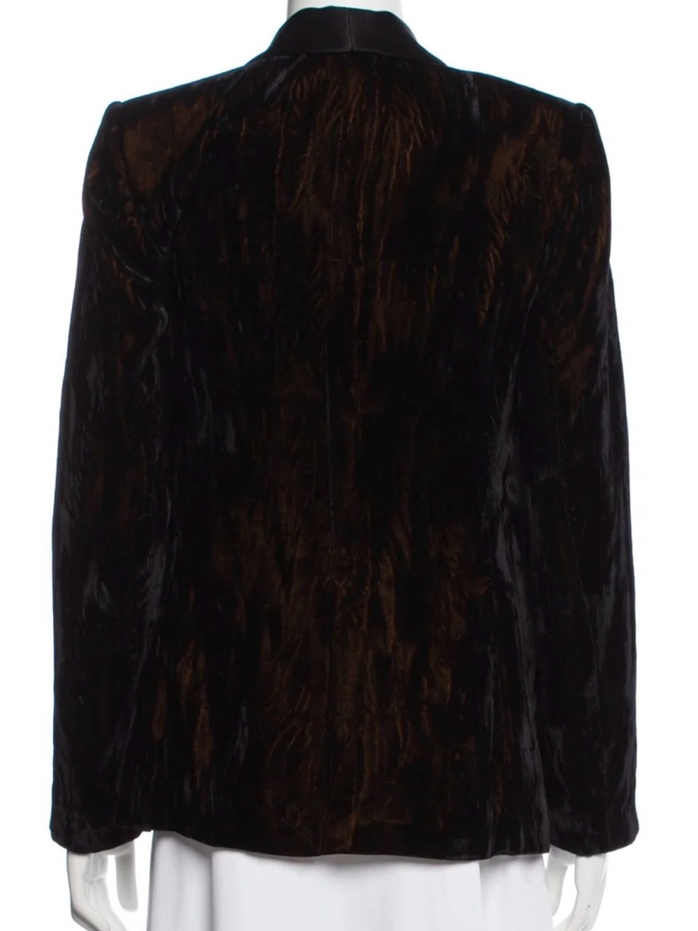 Alice + Olivia Black Velvet Evening Statement Jacket Shawl Satin Collar Size 8 - Picture 5 of 16